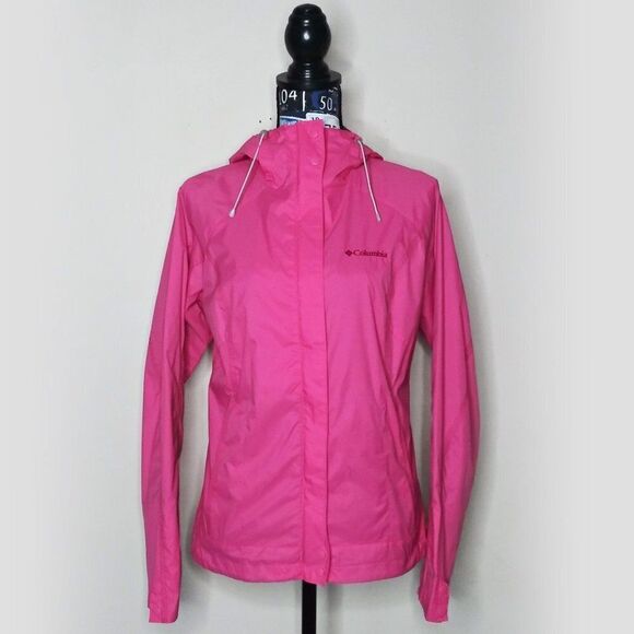 COLUMBIA Arcadia Omni-Shield Rain Jacket Waterproof Packable Barbiecore Pink M - Picture 1 of 15